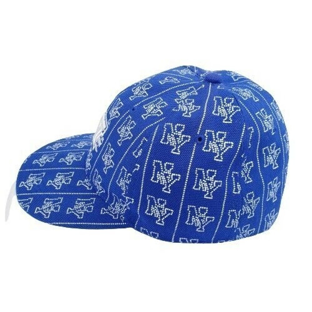NY New York Blue & White 100% Cotton Hat Size 7.5 - Picture 3 of 5